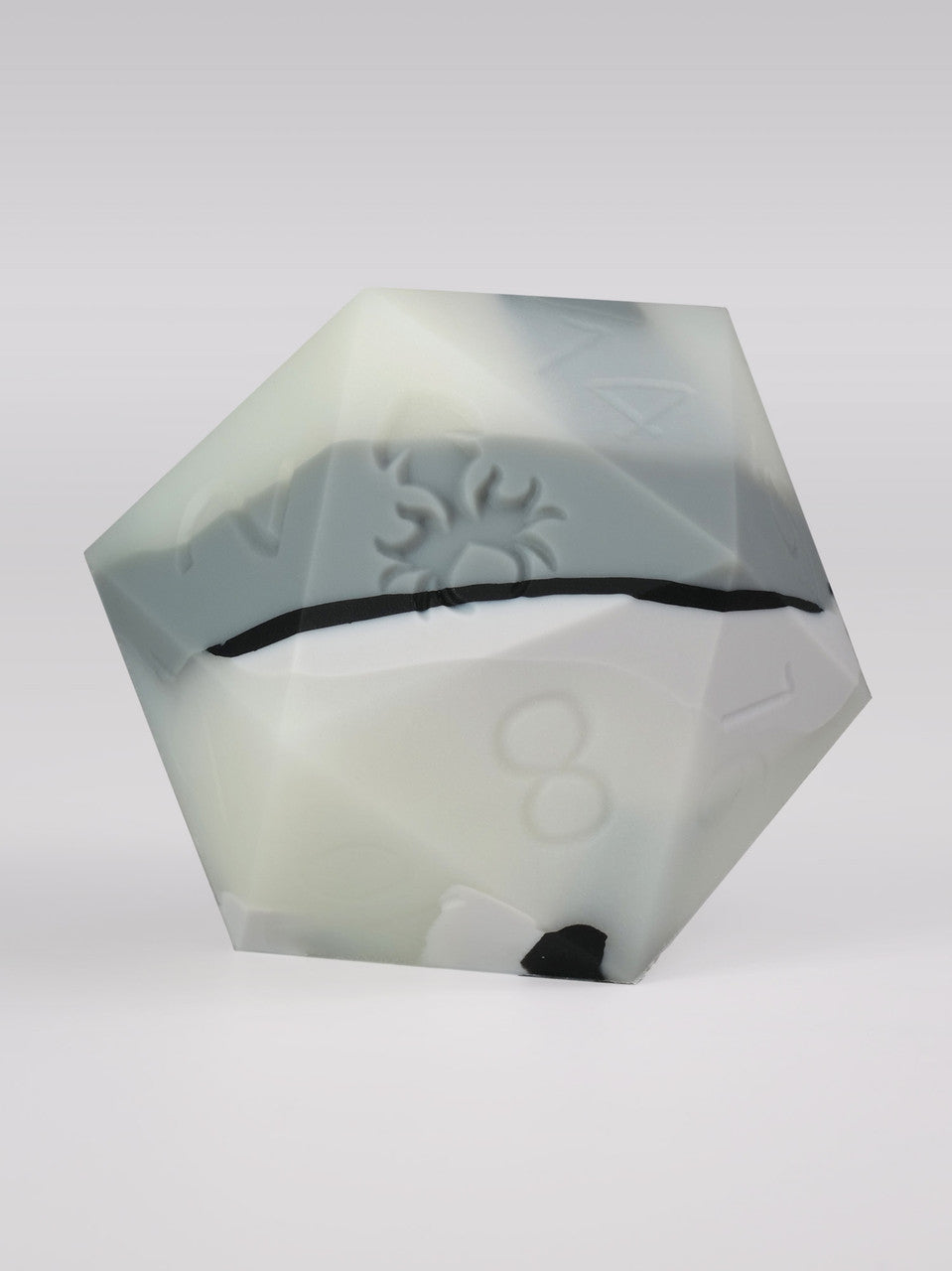 White/Grey Glow in the Dark 50mm Silicone D20